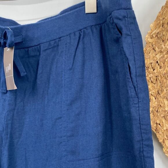 NWT J. Jill Women's Linen Cotton Pull On Drawstring Pants Indigo Blue XLT - Picture 2 of 13